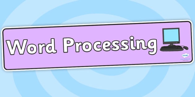 Free Word Processing Display Banner Teacher Made