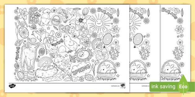 Easter Doodle Colouring Pages (teacher made)