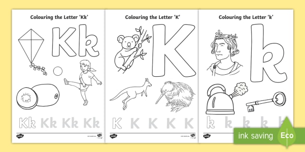 the letter k coloring pages