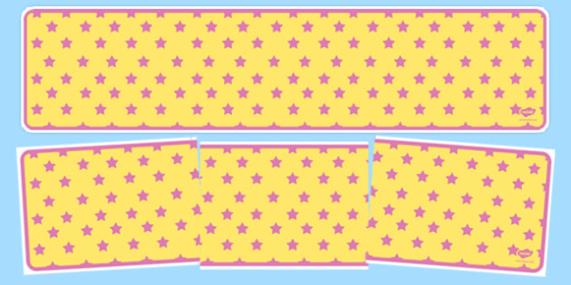Free Yellow With Pink Stars Editable Display Banner Twinkl