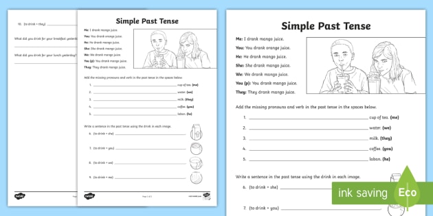 simple past tense worksheet teacher made