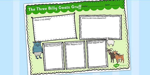 the three billy goats gruff activity sheets