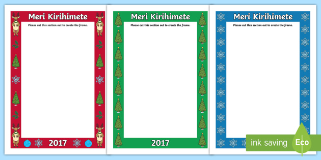 Christmas Greeting Frames Te Reo Māori English