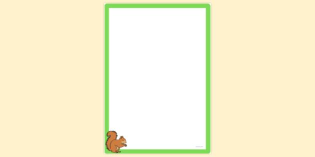 FREE! - Squirrel Page Border | Page Borders | Twinkl
