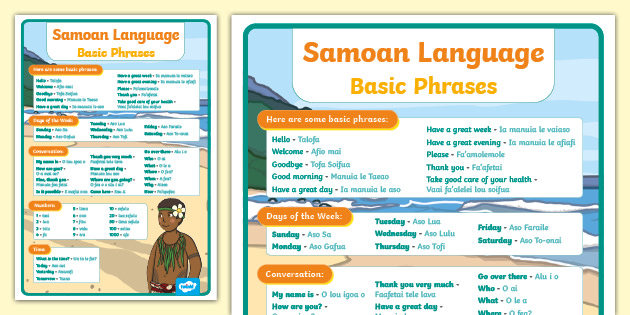 Samoan Language Basic Phrases Large Display Poster   Nz T 252180 Samoan Language Basic Phrases Large Display Poster Ver 1 