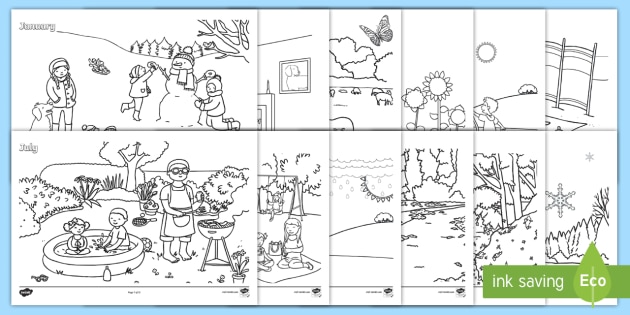 Months Of The Year Colouring Pages Months Of The Year Activity Pack