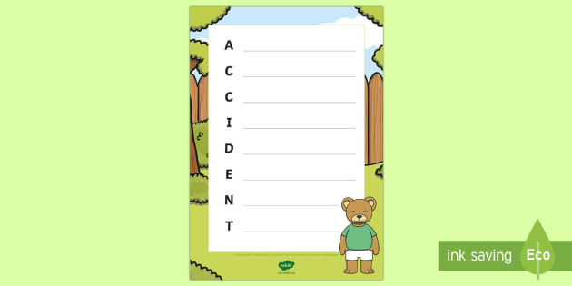 accident acrostic poem to support teaching on is this an