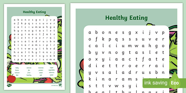 healthy eating word search twinkl primary resources