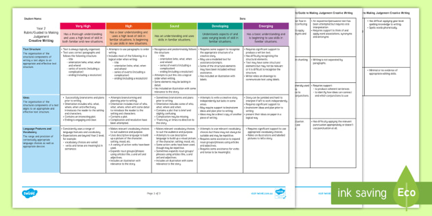 creative writing assessment examples