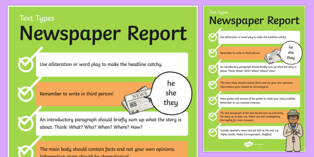 Text Types Guide Newspaper Report Display Poster - australia