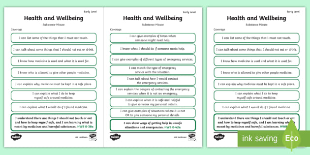 CfE Early Level Health and Wellbeing (Substance Misuse) Child-Friendly