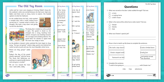 The Old Toy Room Differentiated Reading Comprehension Activity