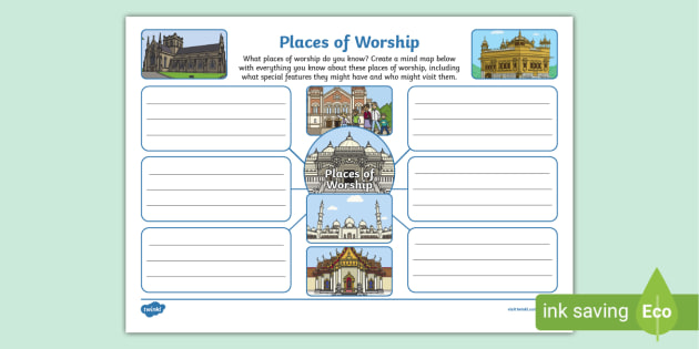 Places of Worship Mind Map (teacher made)