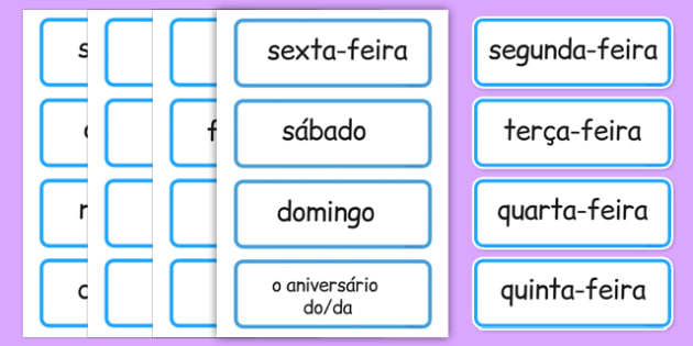 Days of the week and months of the year in Portuguese