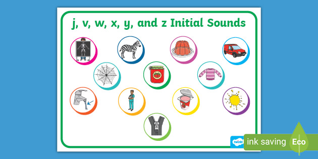 EYFS j, v, w, x, y, z Initial Sounds Activity (teacher made)