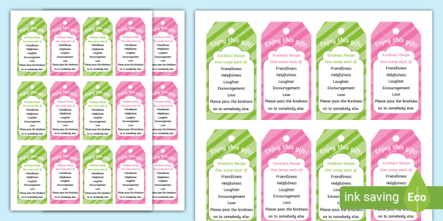 Decorate your gifts with Random Acts of Kindness Gift Tags