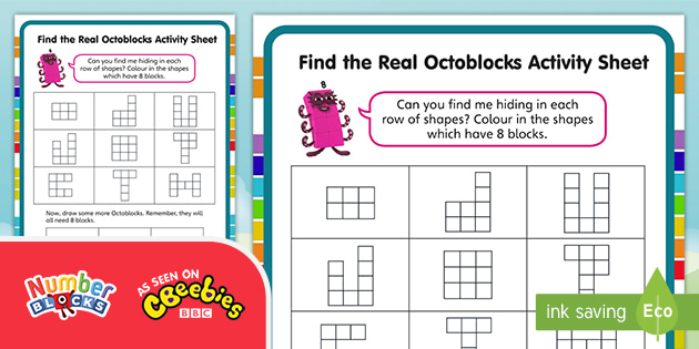 👉 Numberblocks Find The Real Octoblocks Worksheet