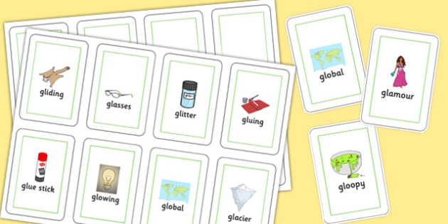 Two Syllable GL Flash Cards (teacher made)