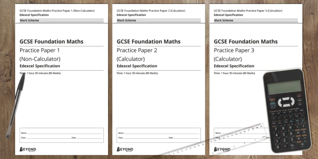 Gcse Maths Practice Papers 1 2 And 3 Foundation Set A Edexcel