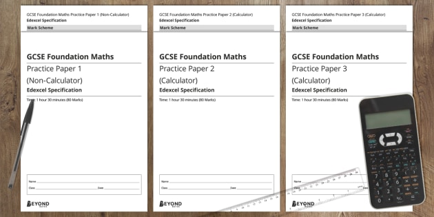 Free Gcse Maths Practice Papers 1 2 And 3 Foundation Set A Edexcel 3489