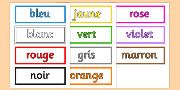 Colors In French Vocabulary Cards Teacher Made 