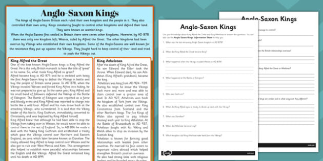 KS2 Alfred The Great Facts Comprehension Activity - History