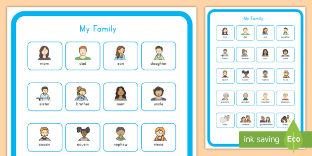 My Family Vocabulary Poster - family, poster, diversity