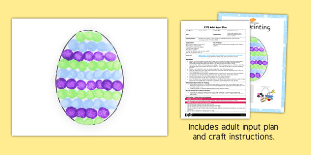 Egg Printing Craft EYFS Adult Input Plan and Resource Pack