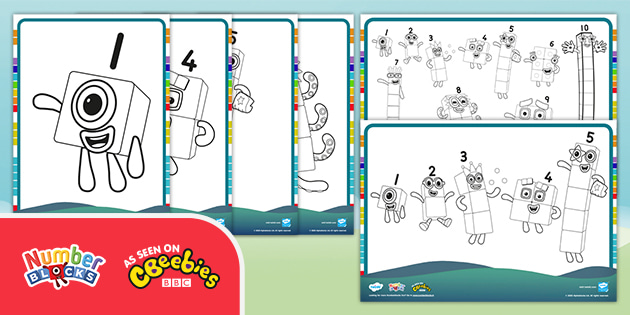 Numberblocks 1 10 Colouring Pages Teacher Made