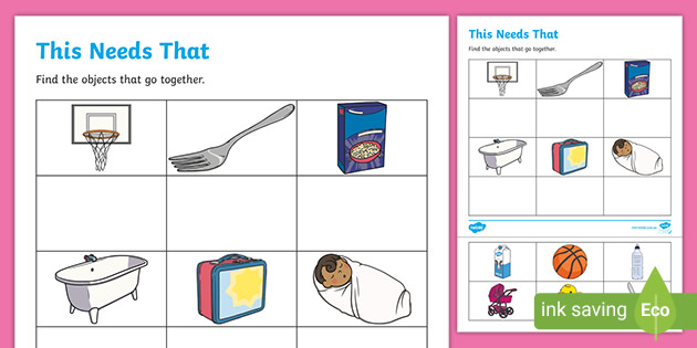 Matching Items Worksheet