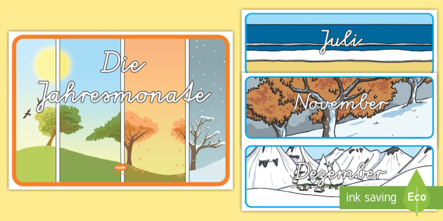 Jahresmonate Wortschatz: Karten