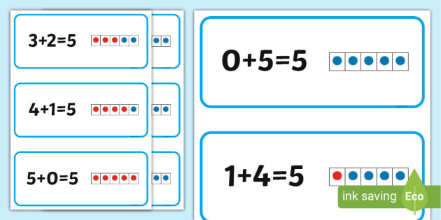 Number Bonds of 5 Flashcards (Teacher-Made)