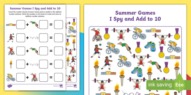 Summer Games I Spy and Add to 10