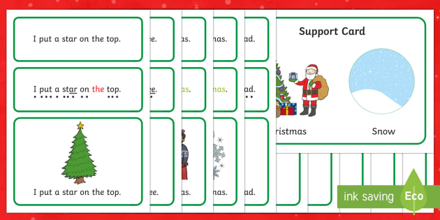 Christmas Simple Sentence Cards Reading Sentences Eyfs Word