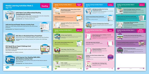 Weekly Learning Activities Pack Week 2 Age 7-8