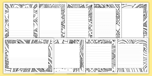 coloring border pages