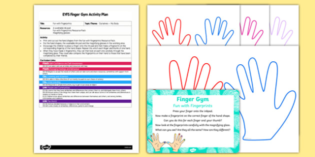 Eyfs Fun With Fingerprints Finger Gym Plan And Resource Pack