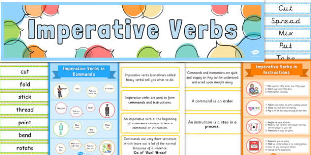 imperative verbs display pack