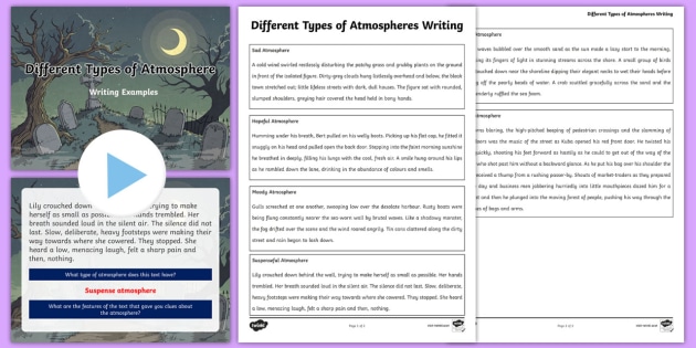 Atmospheric Writing Examples - Worksheet and PowerPoint