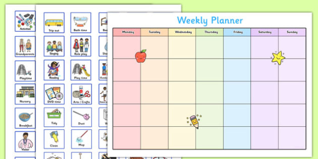 Editable Kids Weekly Planner Kids Home School Schedule Kids Schedule Family Calendar Kids Weekly Chores Kids Learning Schedule