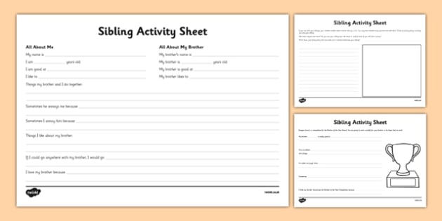 Siblings Worksheet / Worksheet, worksheet