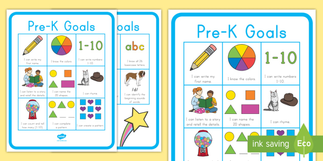 FREE PreK Goals Poster