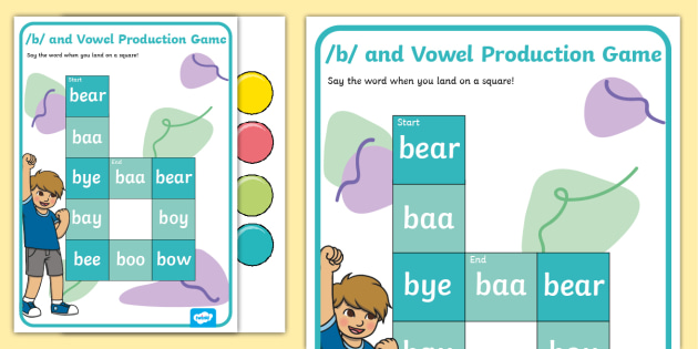 Initial /b/ Sound And Vowel Production Game