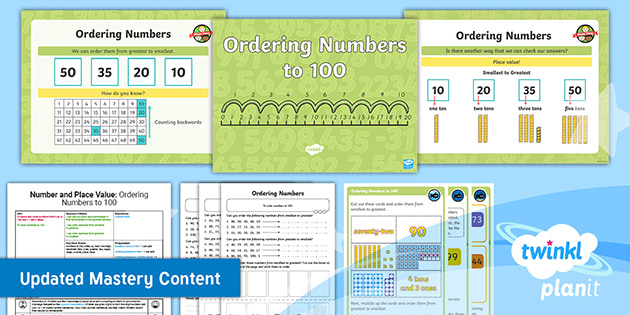 Year 2 Ordering Numbers PlanIt Maths Lesson 1 (teacher Made)