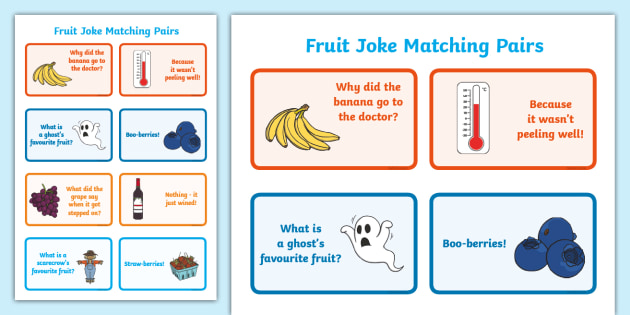Fruit Jokes Matching Cards