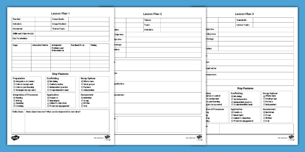 Editable ELL Lesson Plan Templates Teaching Resources