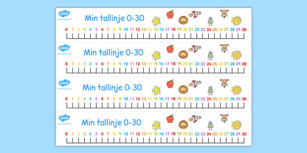 Swedish Number Line 0 30