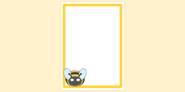 Bee Role Play Mask Page Border | Page Borders | Twinkl
