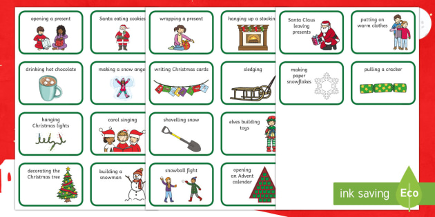 Christmas Mime Game Cards - Drama, Drama games, Christmas Party, Party ...