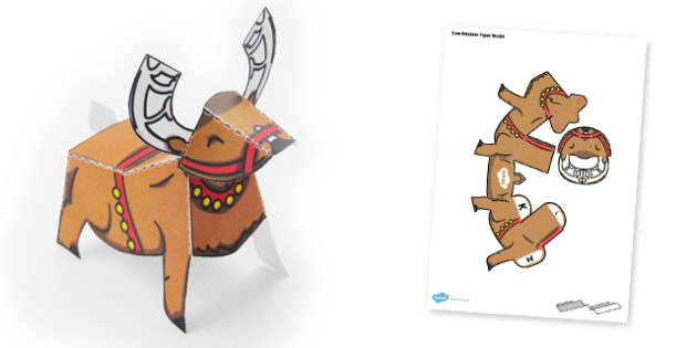 Cute Reindeer Paper Model | Christmas Craft for Kids
